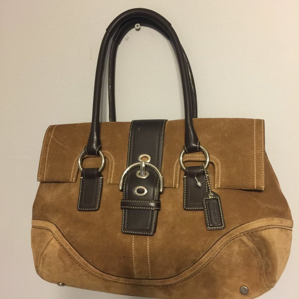 COACH brown suede bag NWT